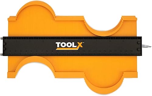 Miniatura 6 de Herramienta de medidor de contorno (10 pulgadas con bloqueo), herramienta de perfil duplicador de formas para carpintería y pisos, rellenos de