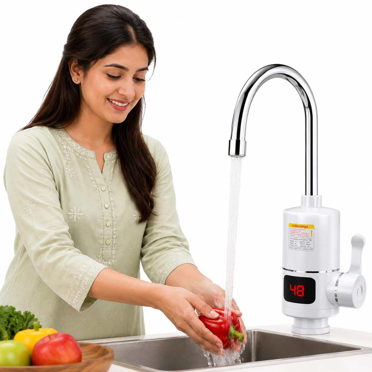 Drumstone (𝐒𝐩𝐞𝐜𝐢𝐚𝐥 𝟏𝟓 𝐘𝐞𝐚𝐫𝐬 𝐖𝐚𝐫𝐫𝐚𝐧𝐭𝐲) Instant Electric Hot Water Tap, Digital Display Tankless Water Heater, Fast Heating Geyser Faucet for Kitchen, Bathroom, Sink & Wash Basin-image-11