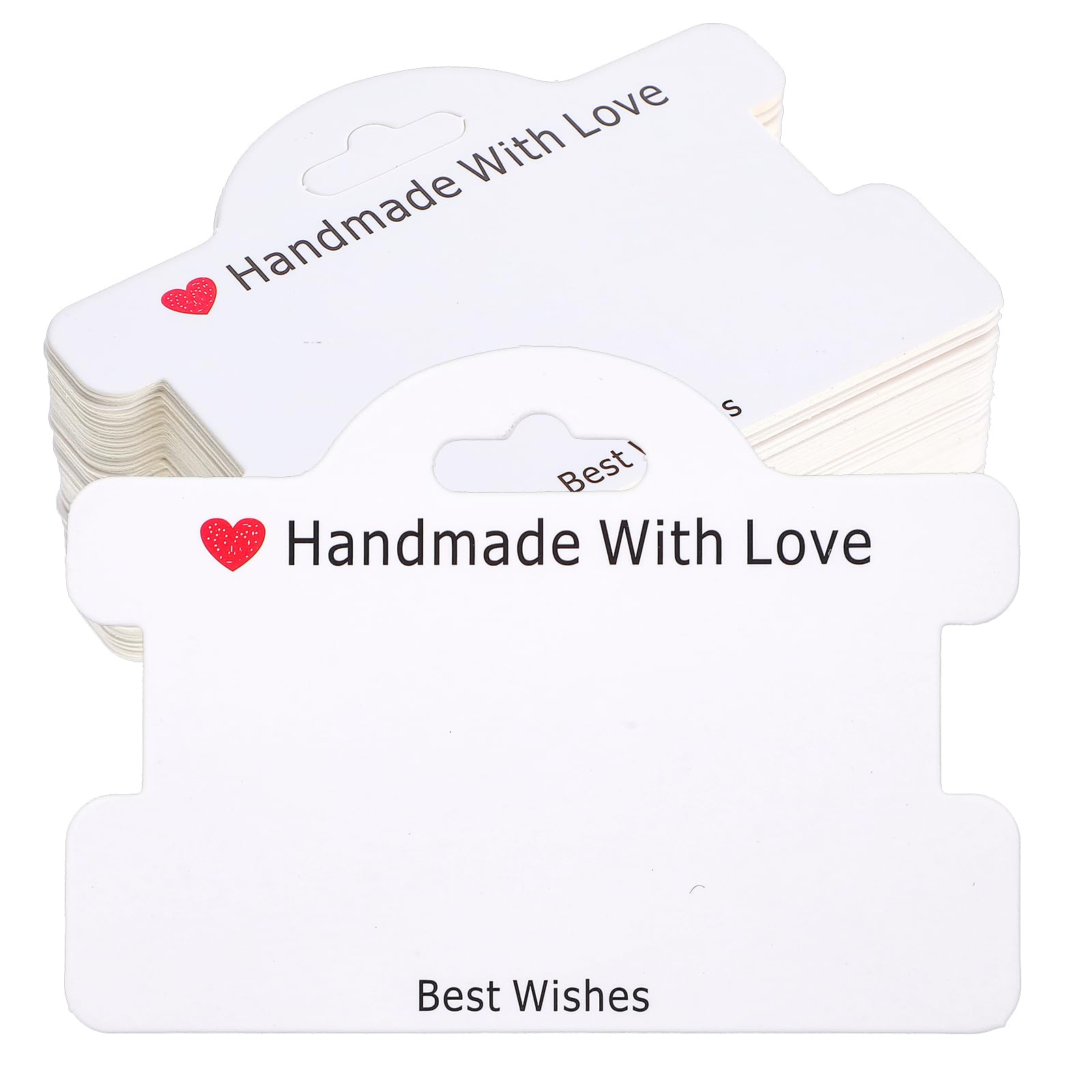 100 Pcs Bracelet Display Cards 3.93 x 2.83 Inch Jewelry Display Hanging Card Bracelet Packaging Necklace Cards for Earrings Showing Tags with Storage Bags (White)