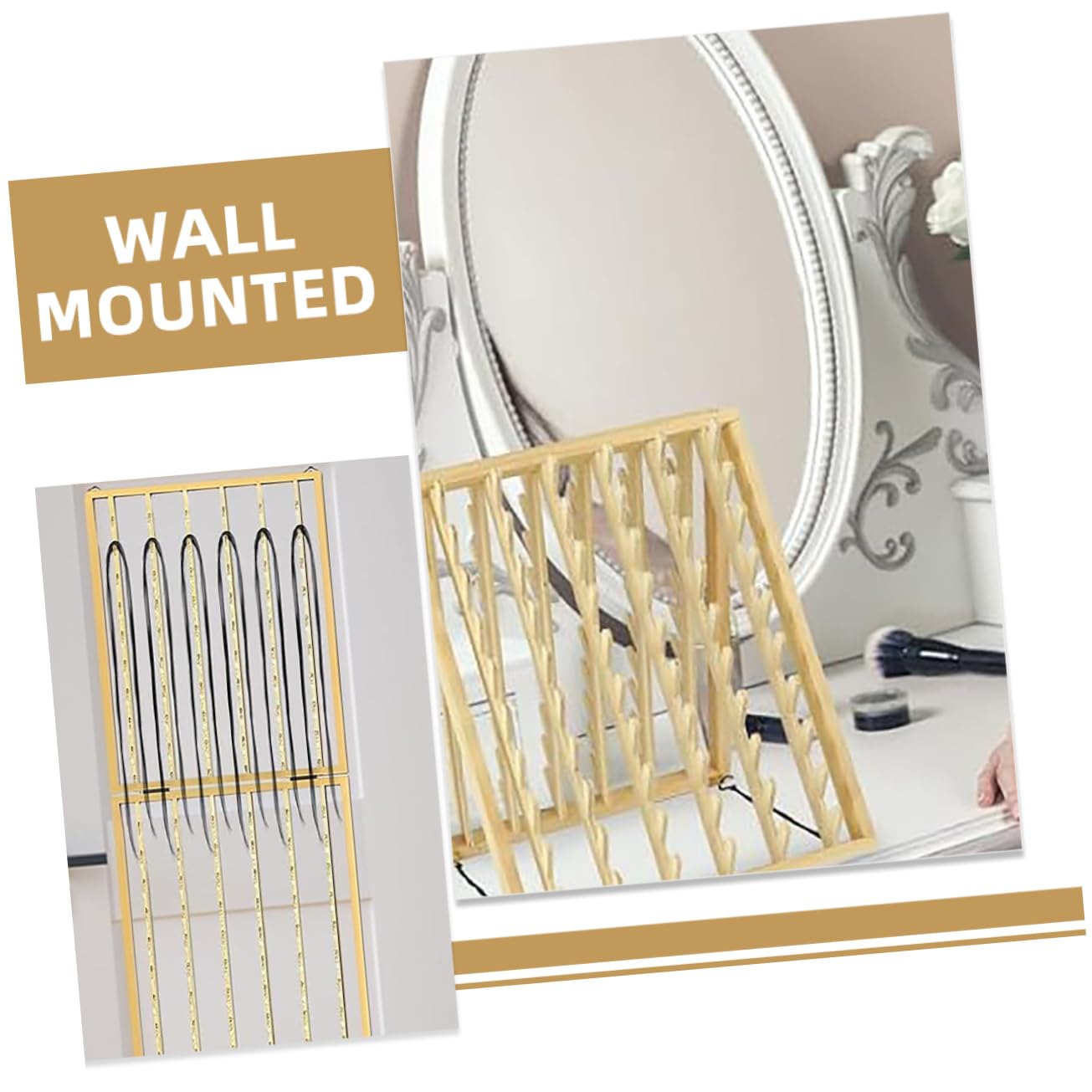 Multipurpose Wooden Hair Braiding Rack Wall-mounted Hair Extension Holder Separator Home Salon Organization