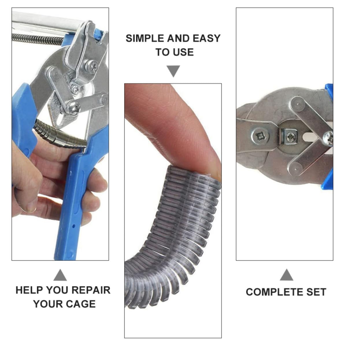 ifundom Alicate para Instalación de Anillos Pinza de Cierre de Anillo Acero Inoxidable y Plástico Semiautomático Instalación Rápida con Clip para Jaulas de Aves