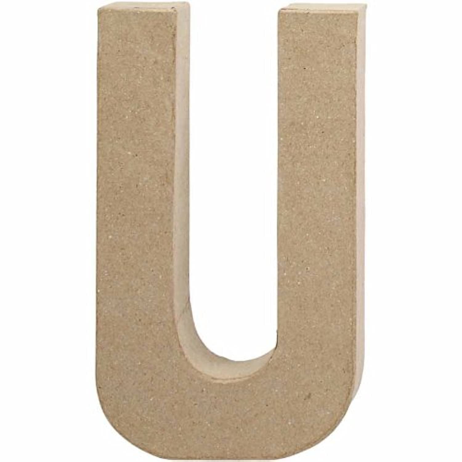 Hobbycraft Brown Mache Letter U 20Cm