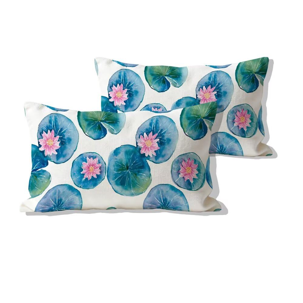 Housses de coussin 50x90 cm lot de 2 lotus en velours doux décoratif