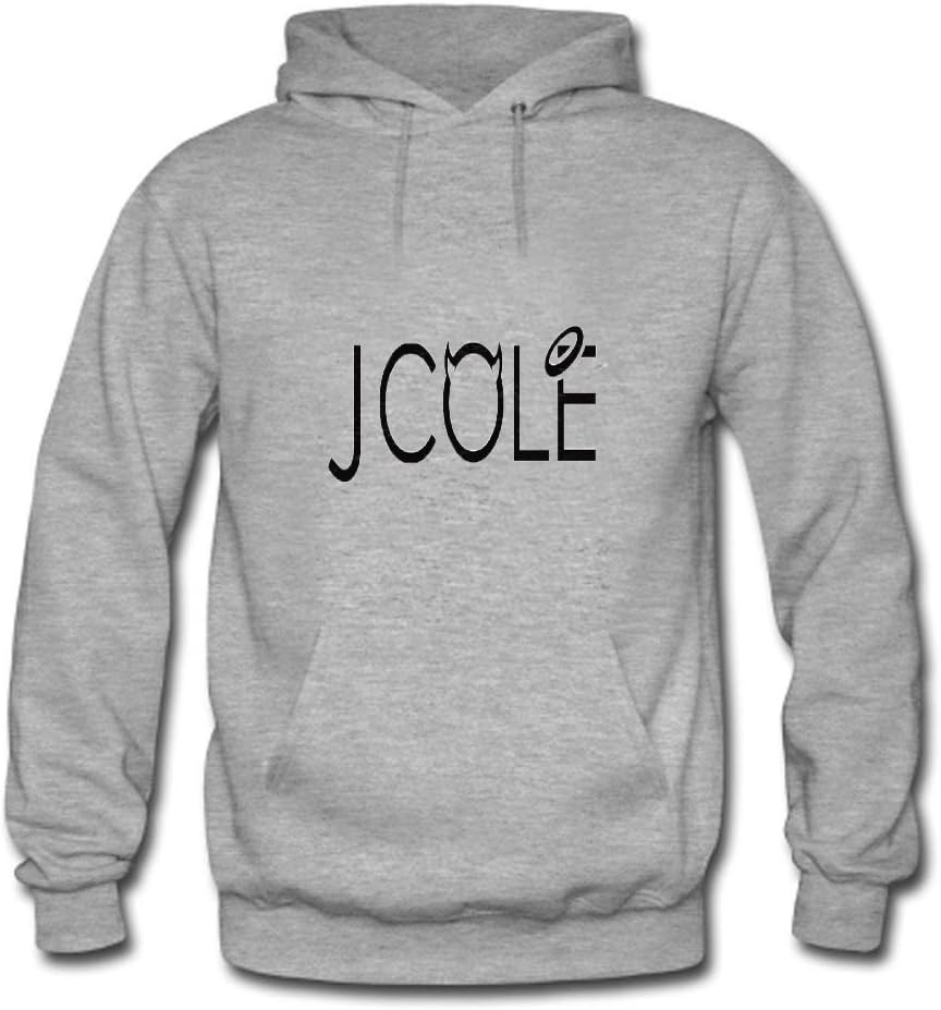 Feqi Men's J.Cole Printed Cotton Hooded Sweatshirt Medium Grey