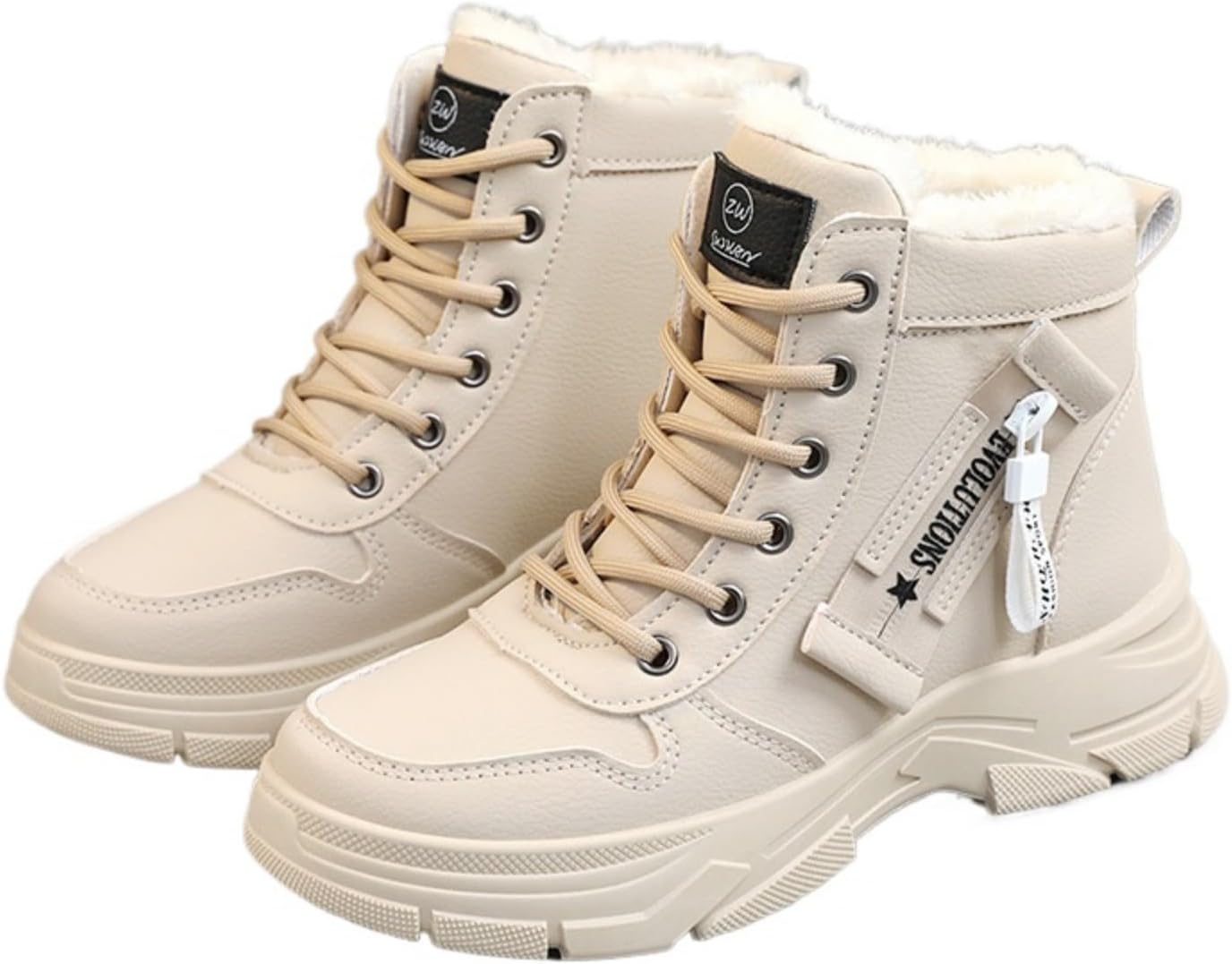 Women's Chunky Platform Winter Boots 2025 Thermal Lined Anti-Slip Snow Shoes, Waterproof Thick Sole Glitter Accent Ankle Boots for Women