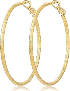 14K Gold Hoop Earrings for Women Stunning Oversized Gold Hoop Chunky Ear...