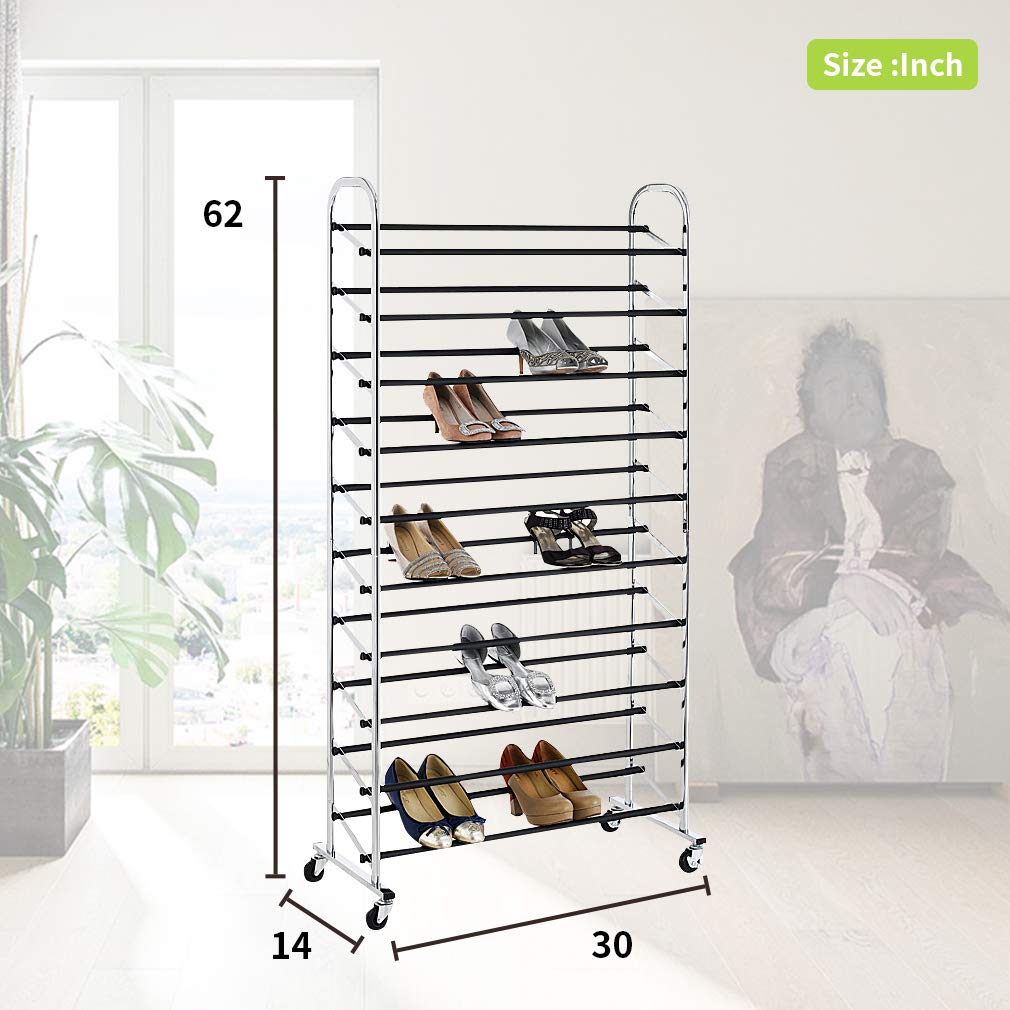 BestOffice Metal Shoe Rack Organizer 10 Tier Shoe Organizer Storage