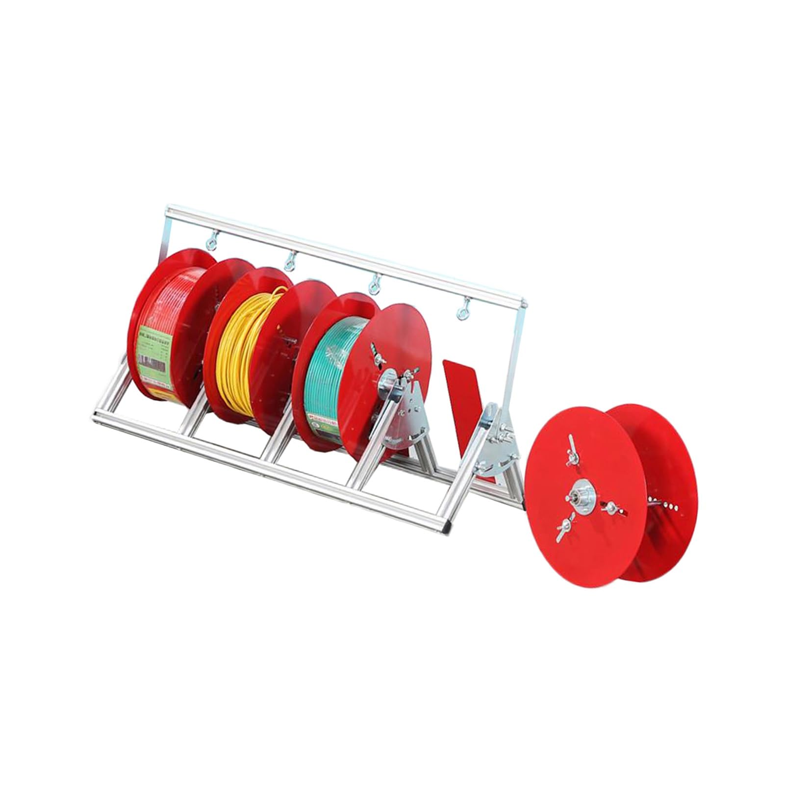 Bobina di filo metallico, distributore di cavi a 3-5 bobine, rack per bobina di cavo resistente, per uso industriale e al dettaglio (4 bobine)
