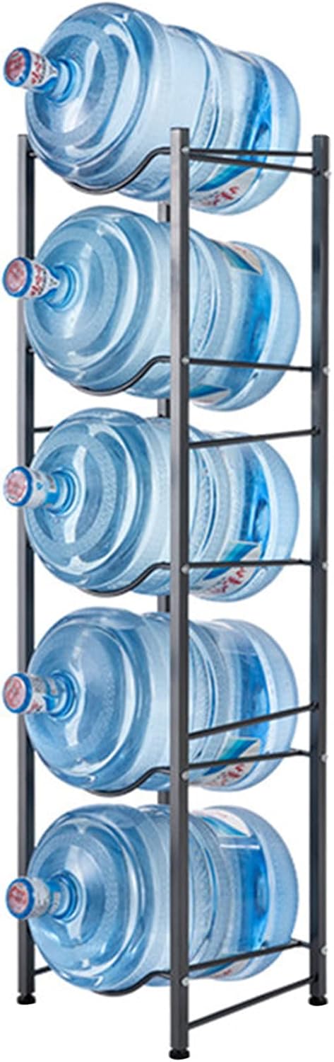 5 Gallon Water Cooler Jug Rack Water Buckets Organizer, Heavy Duty Carbon Steel Water Jug Holder, Save Space Water Bottle Holder Dispenser Stand, Jug Storage System for O（34×34×135CM）