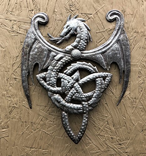Dragon, Metal Wall Mounted Art, Mythical, Celtic, And Gothic Sculpture, 14.5 X 17.25 Inches #TOP3