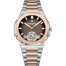 RollsTimi Pagani Design YS025 Men's Automatic Watch Skeleton Dial Tourbillon-Style E3251 Movement Sapphire Crystal 100M Waterproof Stainless Steel Luxury Sports Watch