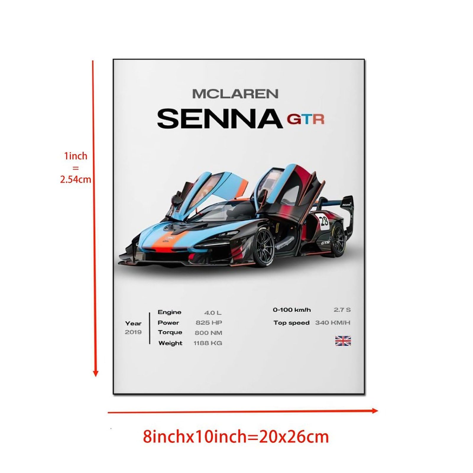 その他 Senna Sports Car Poster McLaren Senna Poster Racing Enthusiasts Fashion