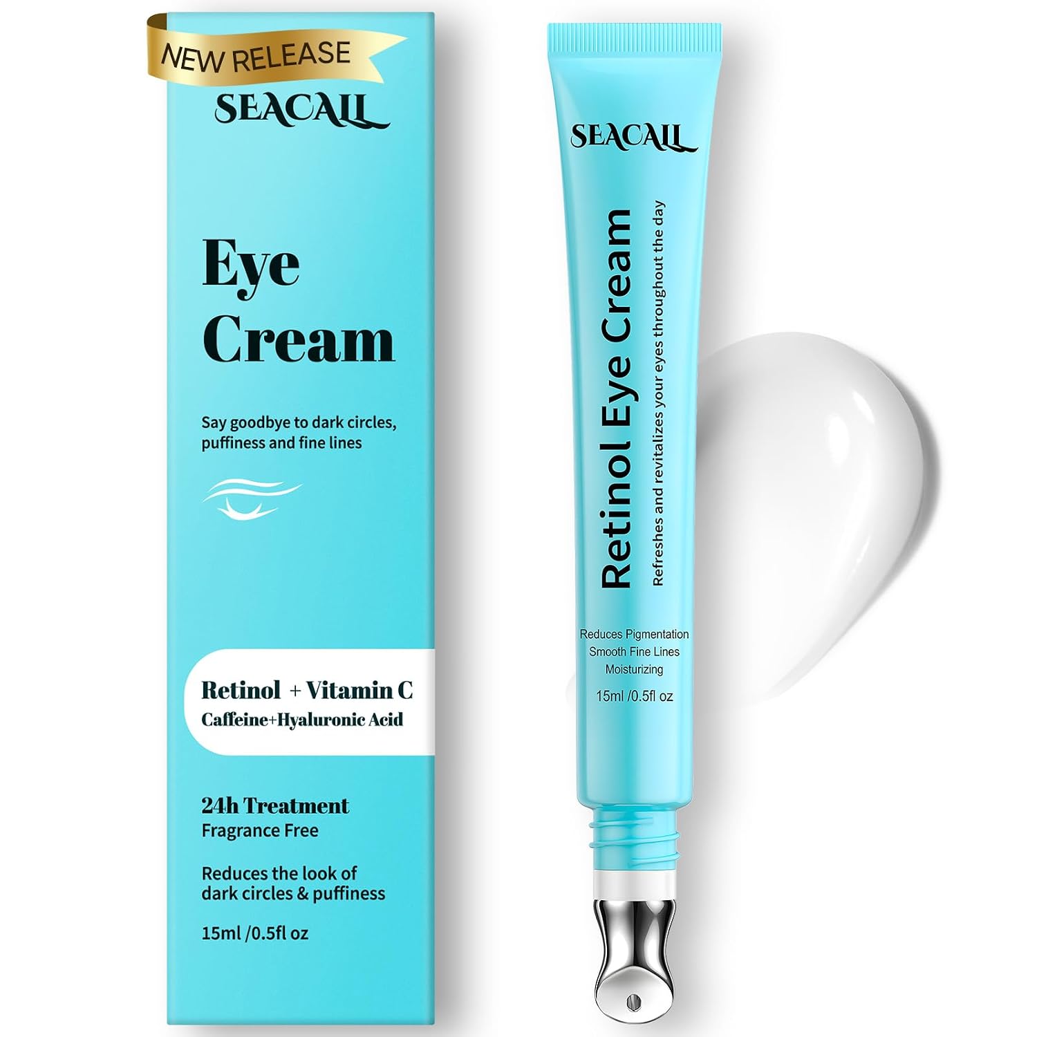 Retinol Eye Cream Caffeine & Hyaluronic Acid for Fine Lines