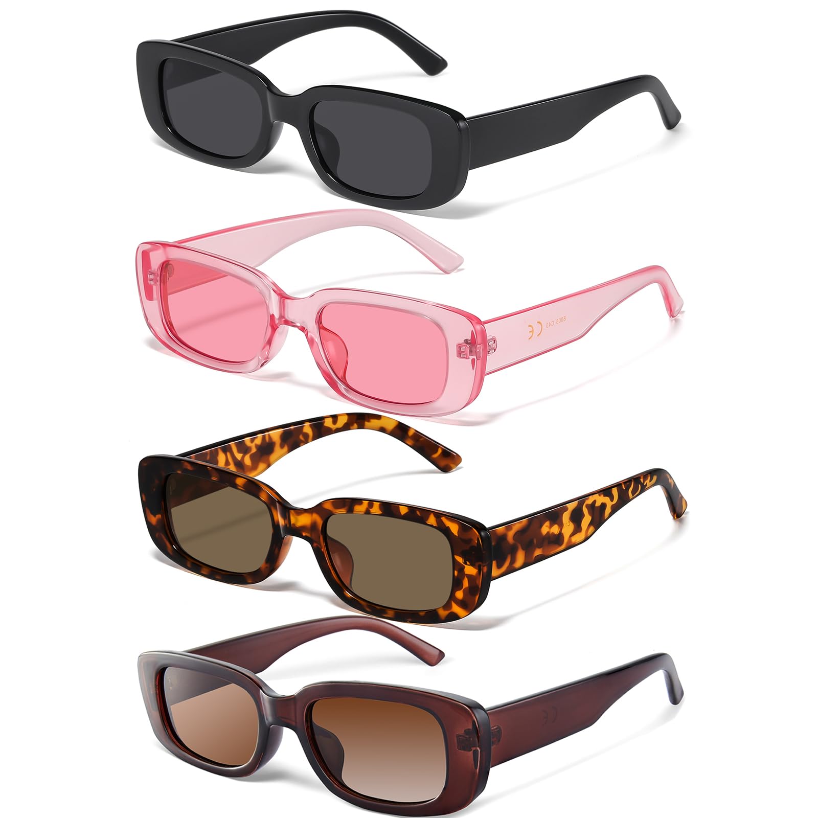 JASPIN Rectangle Sunglasses for Women Men Y2k Sun Glasses UV Protection