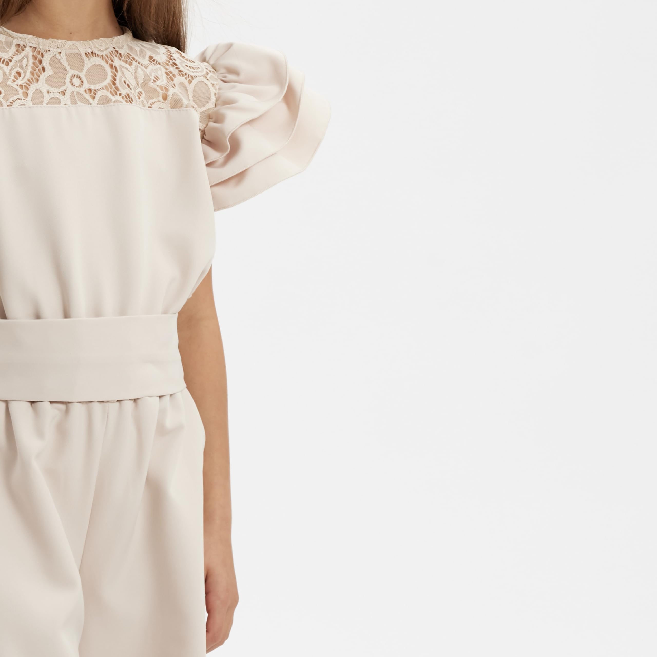 Vestito da Festa in Rayon per Bambina Abito Elegante A — Battesimo e Cresima