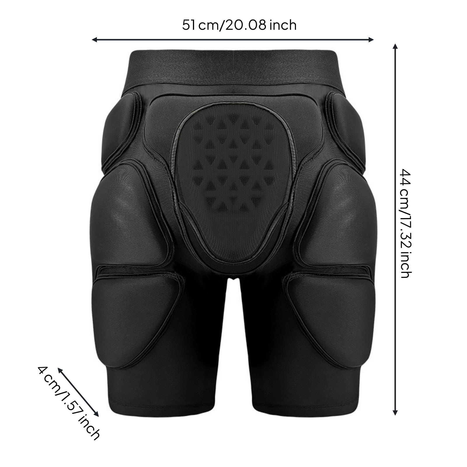 Harilla Protector de Cadera Adulto Pantalones Cortos Acolchados Guardia de Cadera Compresión Absorbente de Impactos Cinturilla Elástica Transpirable Adecuado , Negro-Modelo De Baja Temperatura , XL