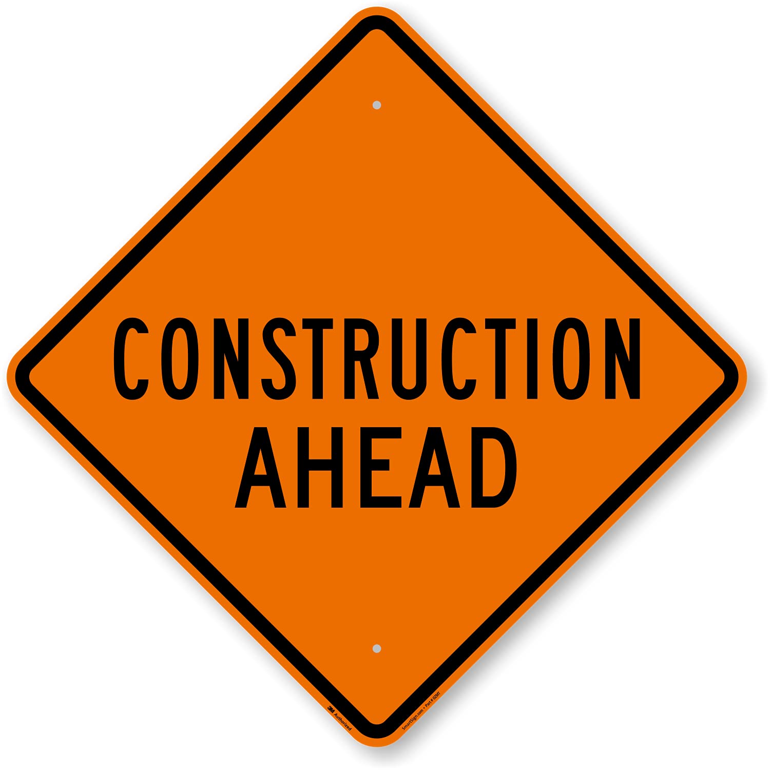 SIMILAR TO NOT EXACT BLANK SIGN SmartSign 24 x 24 inch Metal Sign, 80 mil Aluminum, 3M Laminated Engineer Grade Reflective Material, Black, Silver and Orange