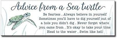 My Word! Advice From A Sea Turtle Decorative Home Décor Wooden Signs