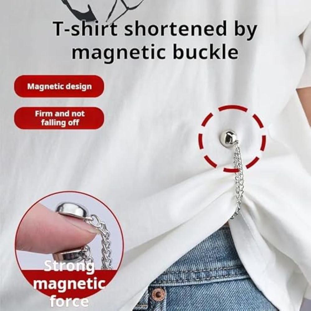 Krupasadhya Magnetic Clothing Clip, Metal Pinless Brooch Clothes Hijab, Scarf Saree, Magnets Chain Cuff Holder, Multi-Use Pinless Brooch Clothes Magnets Pins for Women Men(Pack of 2) 1
