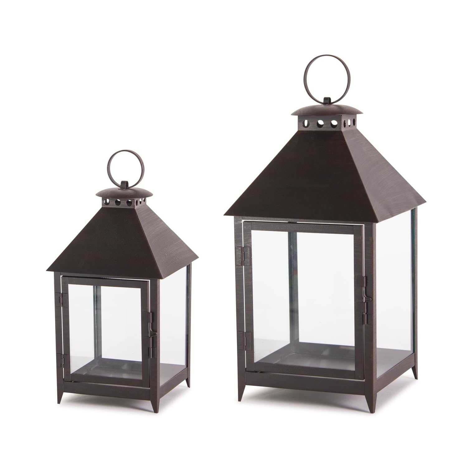 Maykoosh Set of 2 Footed Iron Metal Lantern
