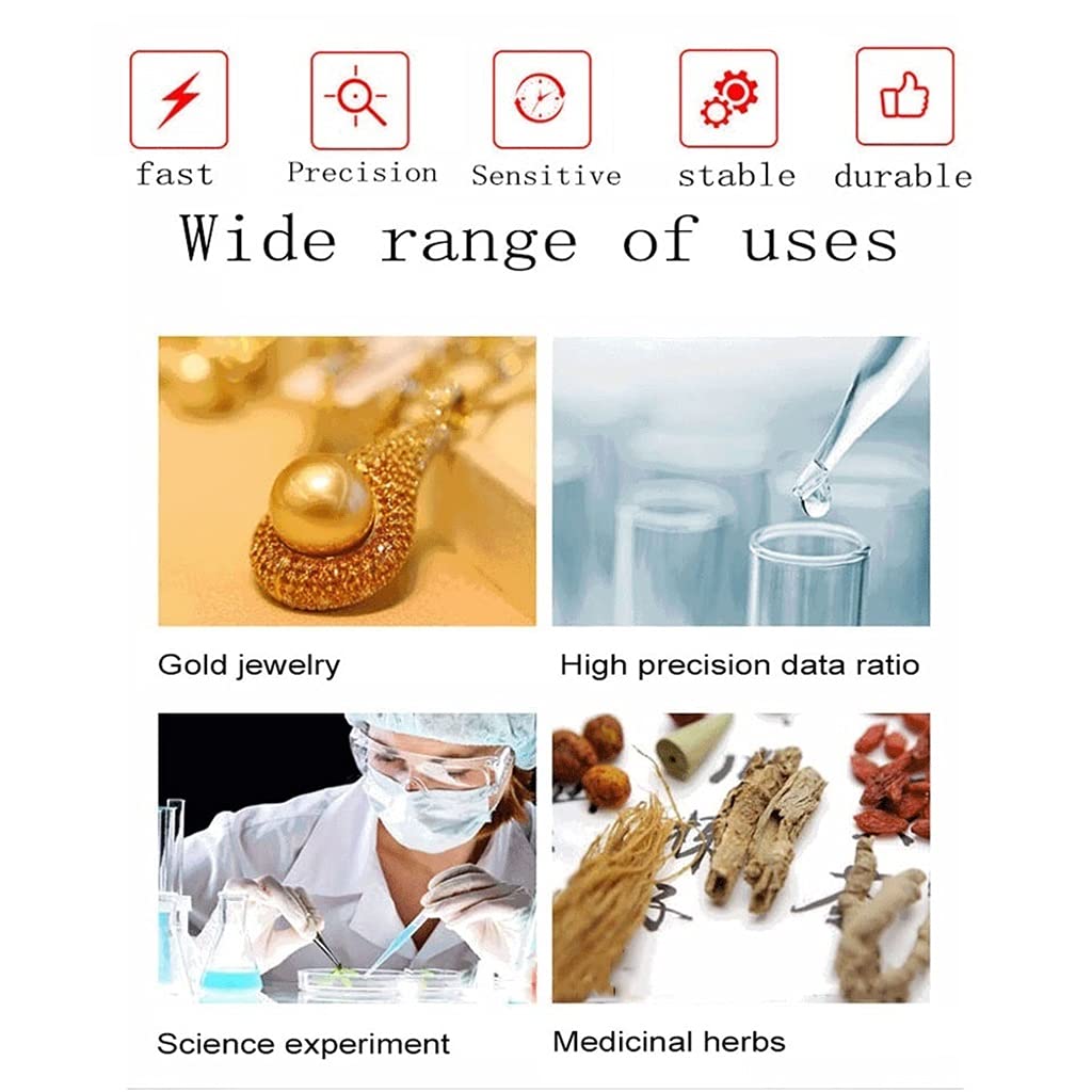 Báscula de conteo Balanza analítica de laboratorio de gramos científicos Precisión de joyería electrónica digital de alta precisión con adaptador para negocios industriales de laboratorio (3100 g/0,01