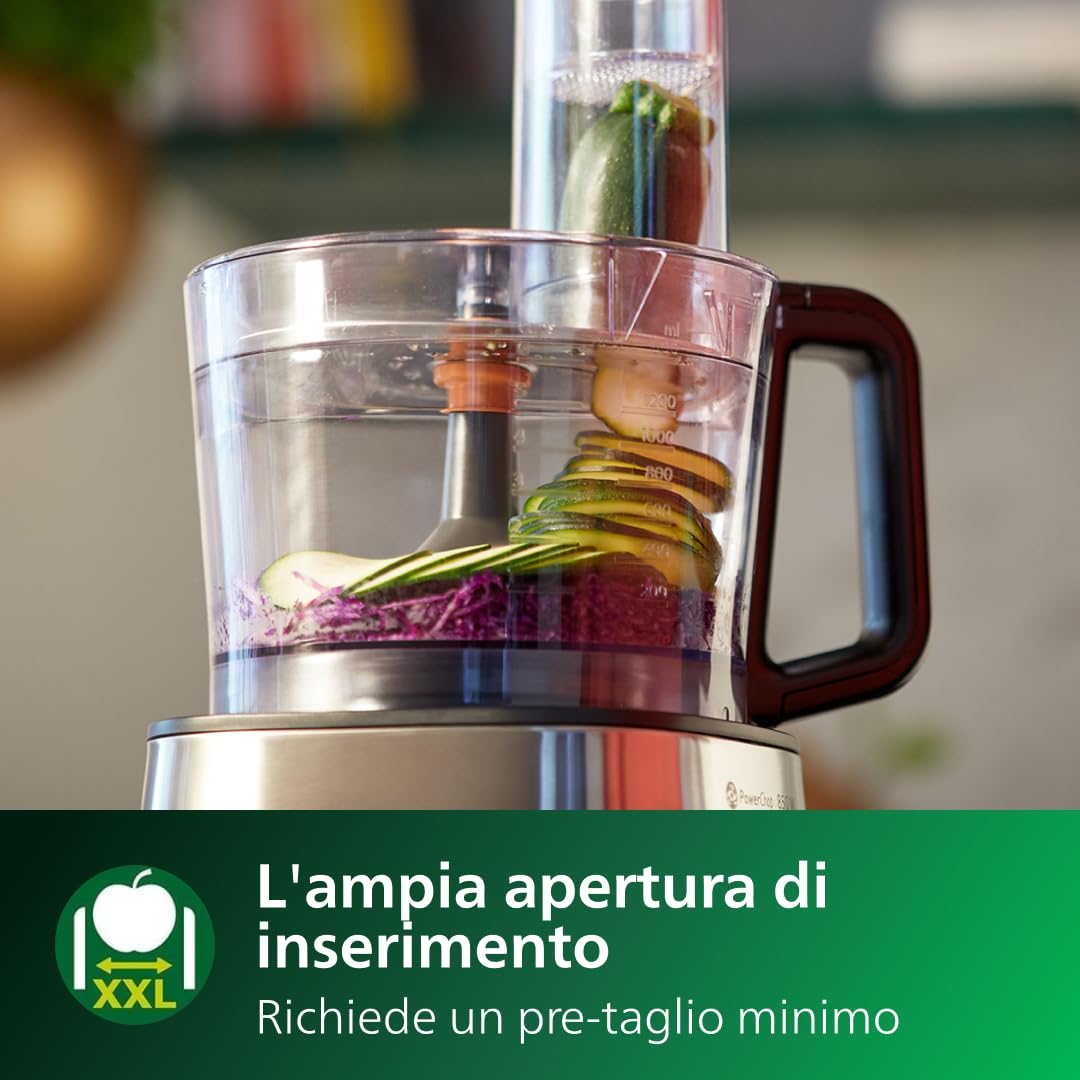 Philips Robot da cucina multifunzione Viva, 850W, 31 funzioni | Monta, gratta e taglia, ciotola da 2,1 litri, 850W, componenti lavabili in lavastoviglie (HR7530/10)