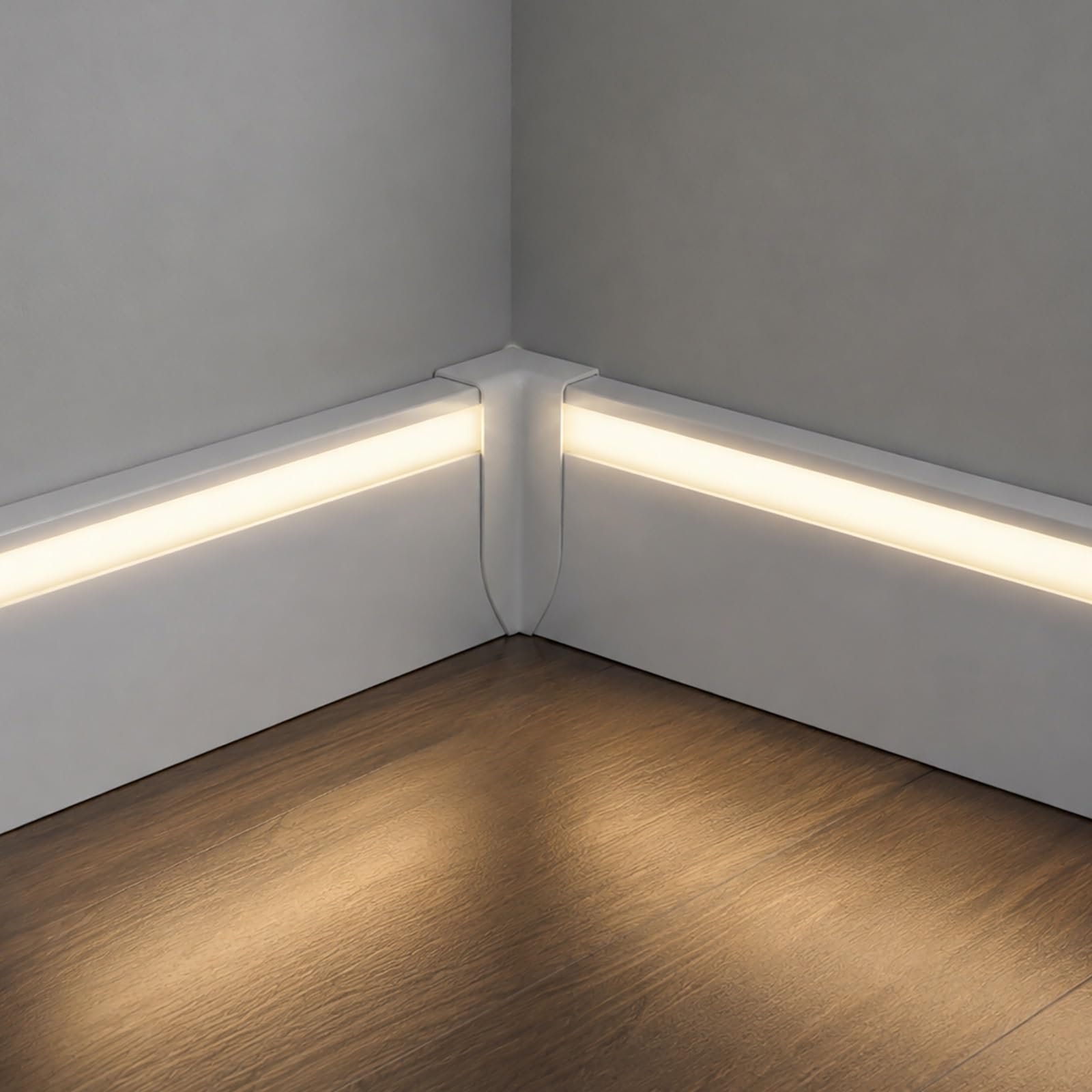 3 in Baseboard Molding Trim, Easy to Cut Metal Wall Skirting Board with Connectors for Commercial/Residential, Trim Between Wall and Floor(96 in/240 cm)