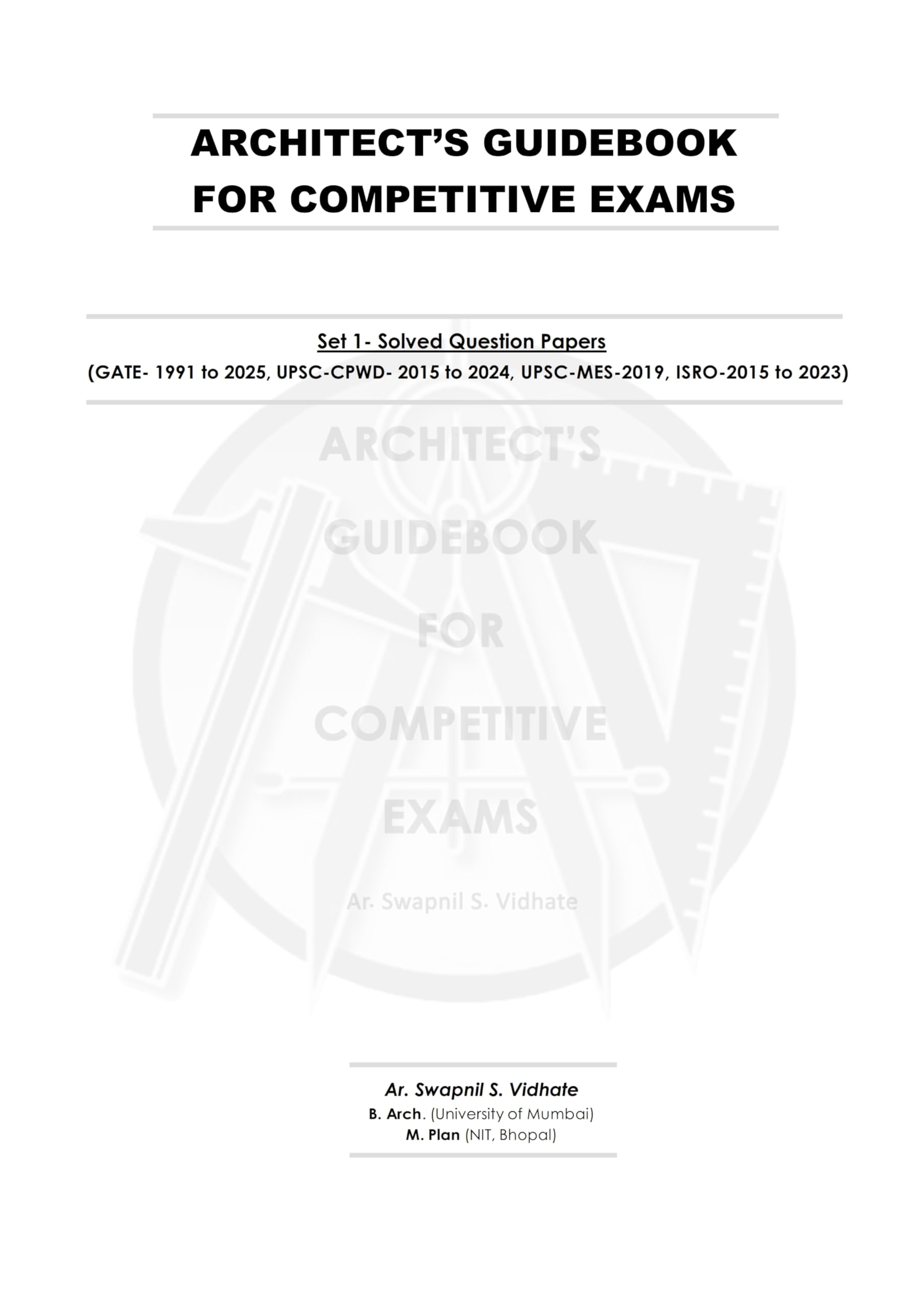 Architect's Guidebook for Competitive Exams (Set-1) for GATE-2027 1