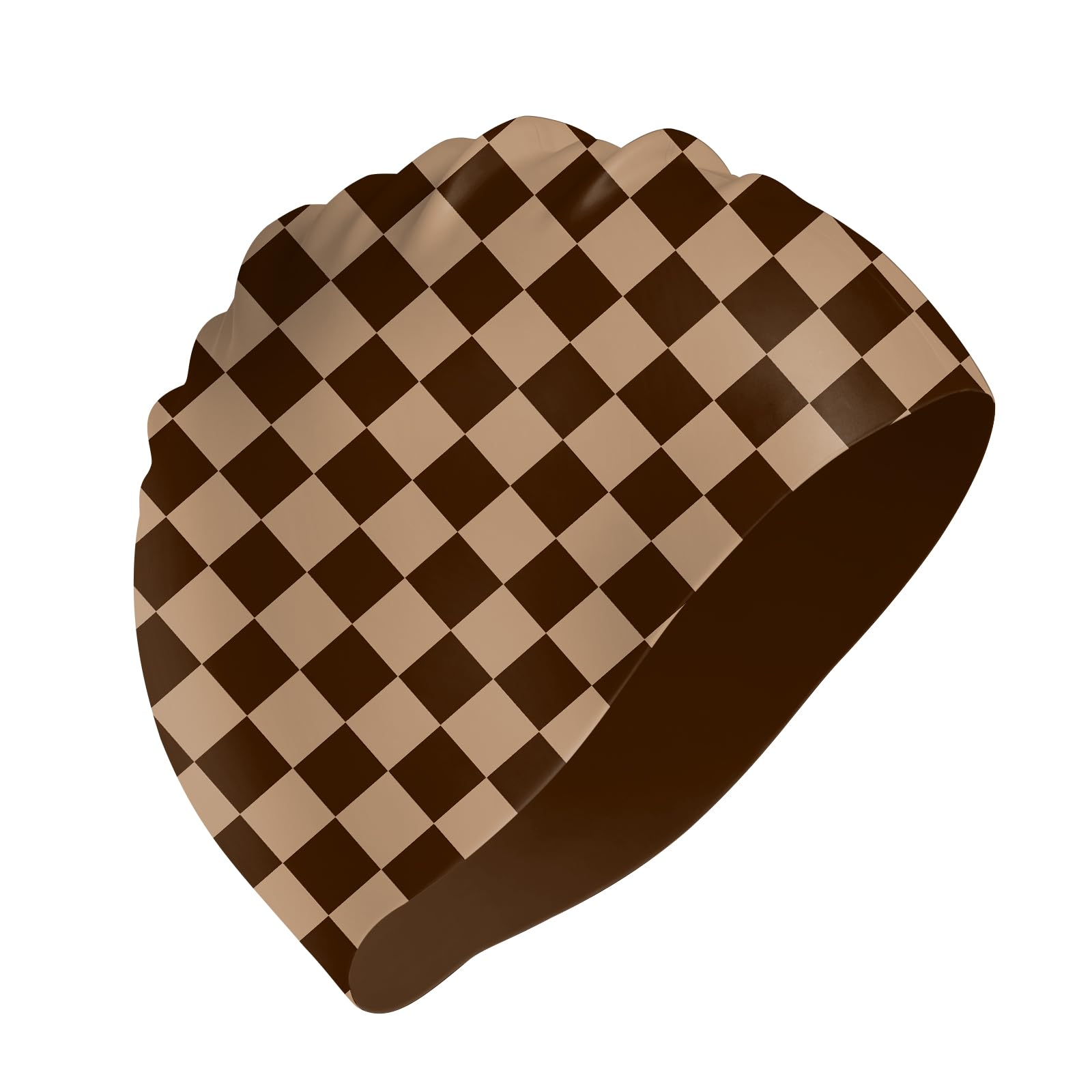 Deokke Silicone Swim Cap Soft Waterproof Durable Swimming Caps Non-Slip Elasticity Keeps Hair Dry Cute for Women Girls Men (G10-Brown Checkered) — image 1