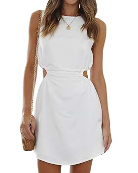 ワンピース RONRON BANDING TUBE TOP SLEEVELESS MINI DRESS WHITE RR24BOP3 Dellytop Womens Cut Out Short Dress Summer Sleeveless Crew
