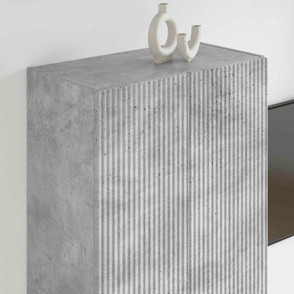 Mobile TV da parete in cemento, 59,5 x 31 x 100 cm, in legno grigio