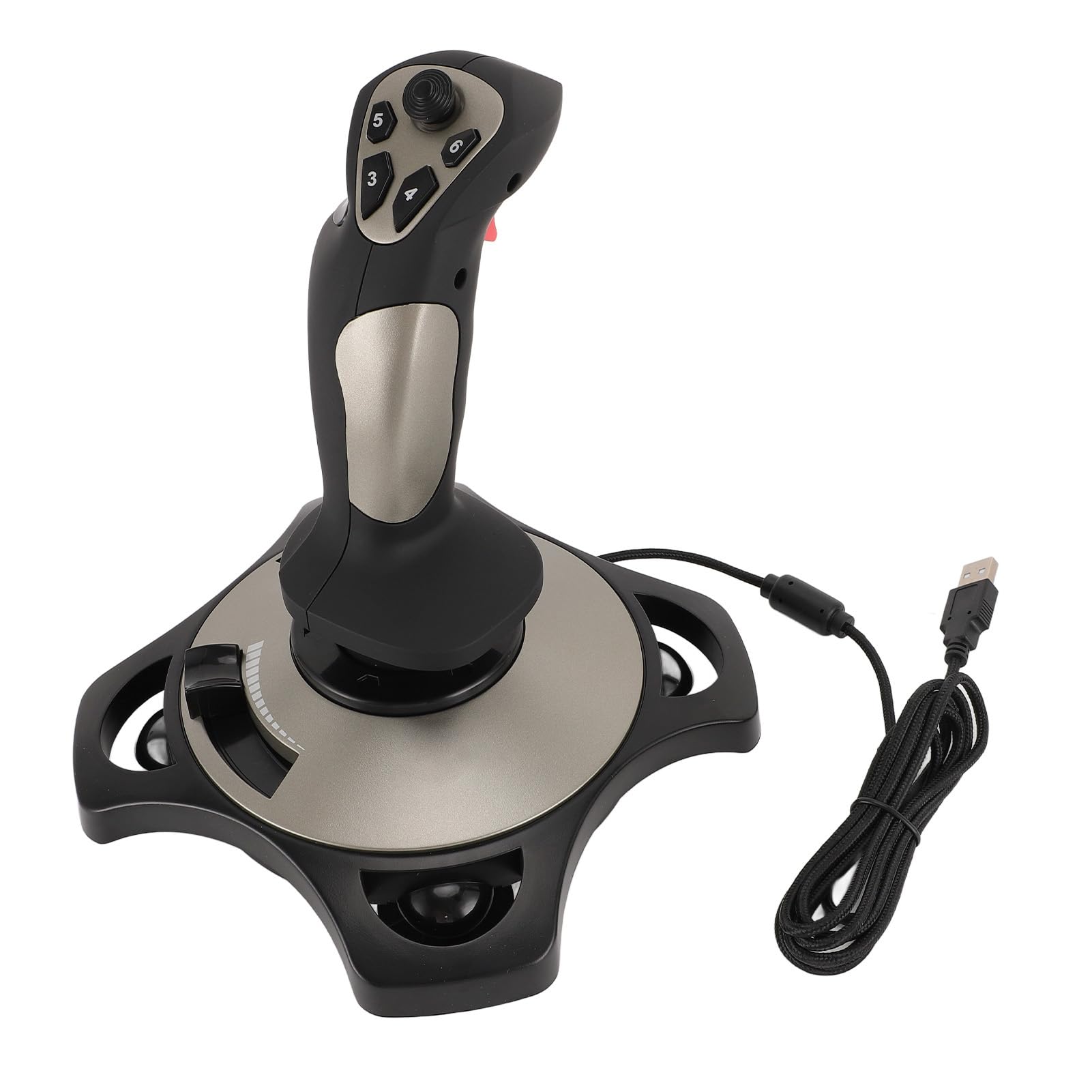 Cosiki Joystick do Lotu PC Przewodowy Drążek Kontroli Wibracji dla 7 8 10 11, materiał ABS, do Komputera PC Laptop