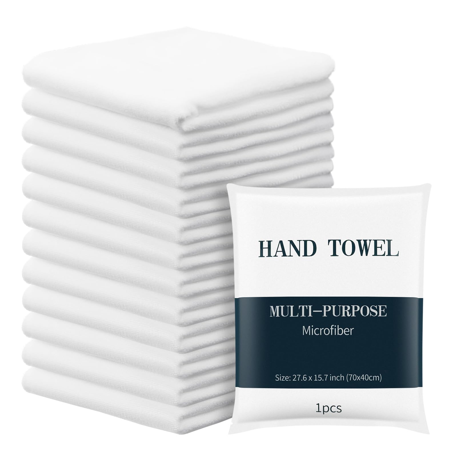 50 toallas de salón a granel de 16 x 28 pulgadas, toallas de microfibra envueltas individualmente, absorbentes, de secado rápido, toallas faciales para el cabello, para personas sin hogar,