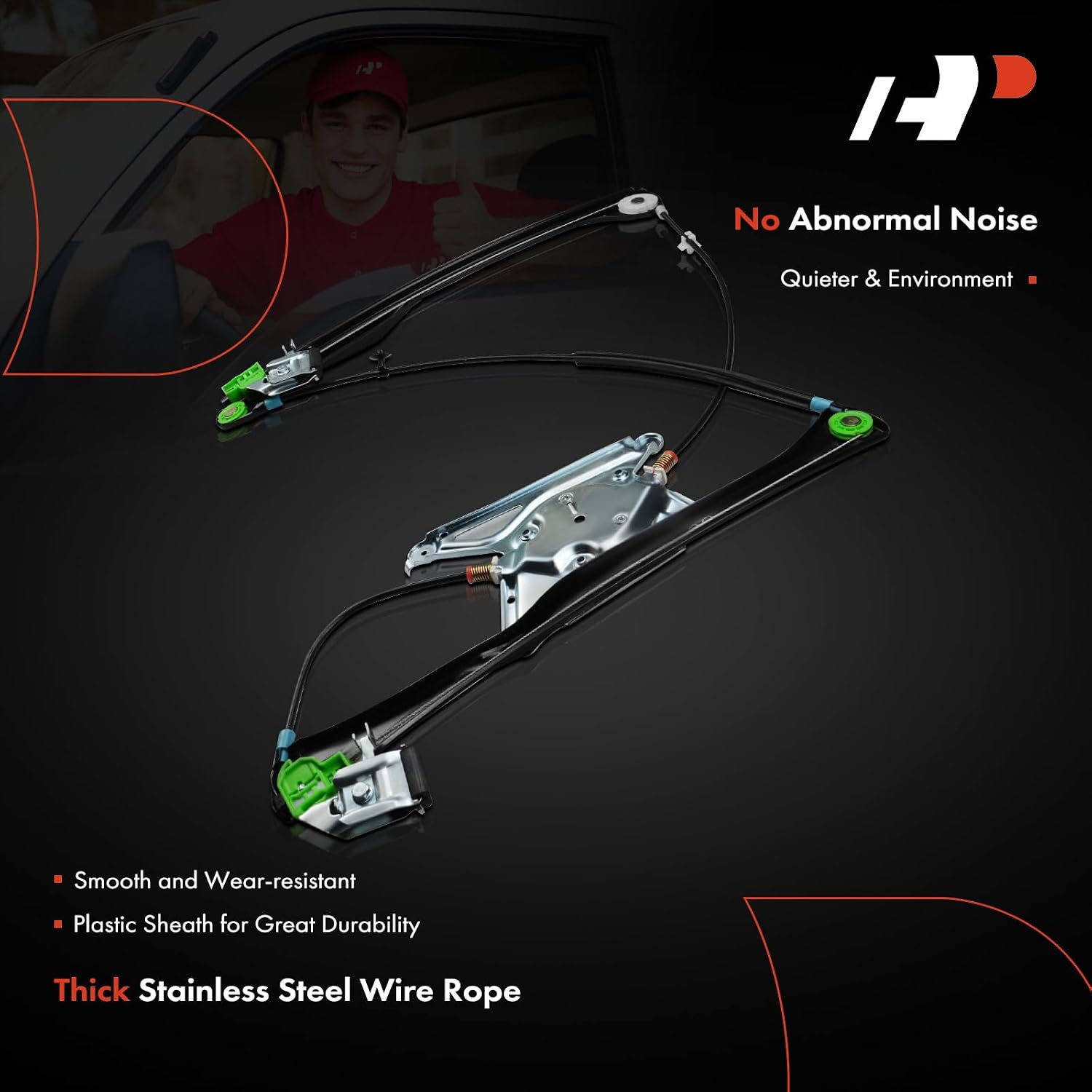 A-Premium Power Window Regulator Front Passenger Side, Without Motor