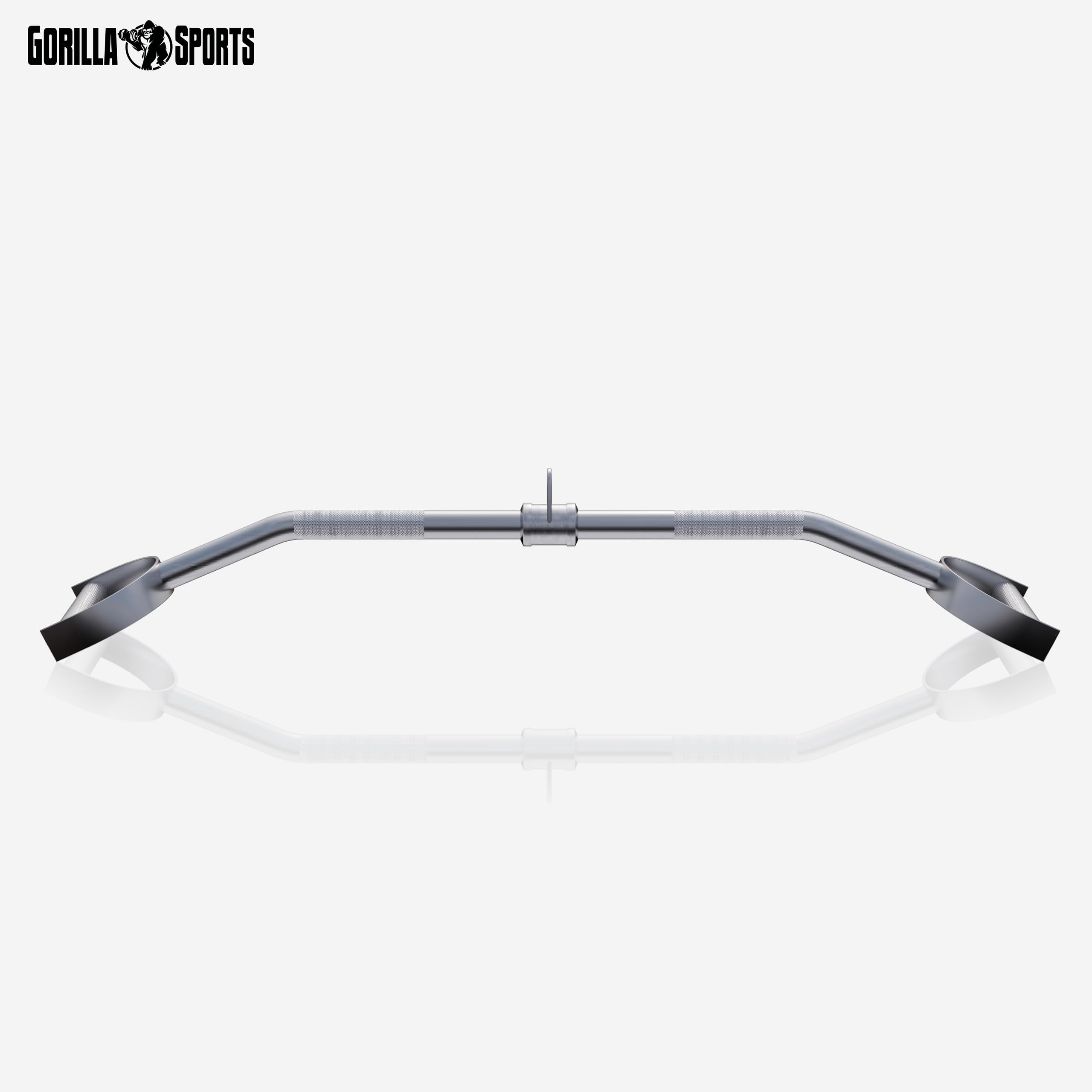 Gorilla Sports® Barre De Tirage - Antidérapante, Rotative, Droite, Longueur 93 cm, Max. 200 kg, Chromée - Barre à Dorsaux, pour Poulie, Dorsale, pour Biceps, Triceps, Fitness, Gym