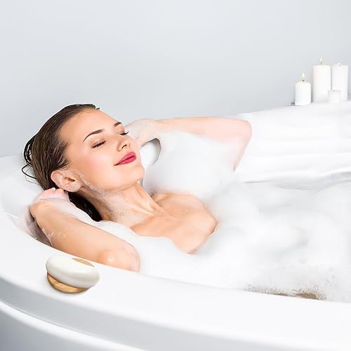 Miniatura 4 de Jabonera redonda de bambú, bandeja para guardar jabón, contenedor para baño, inodoro, cocina, hotel (3.14 x 3.14 x 0.78 pulgadas)