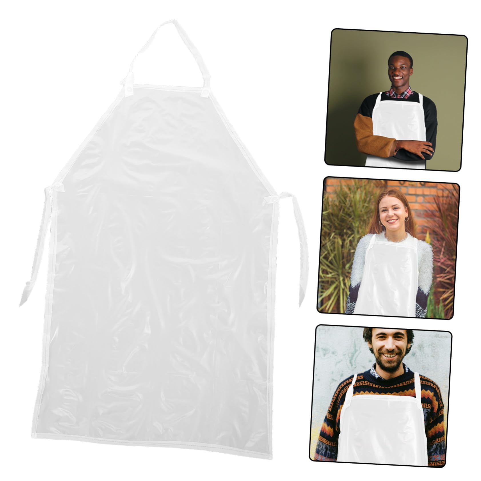 COLLBATH 4 Stücke Wasserdichte Verstellbare Küchen Gartenschürze aus Robustem PVC Ölresistent Wiederverwendbar Unisex für Kochen Grillen Tierpflege und Hausarbeit