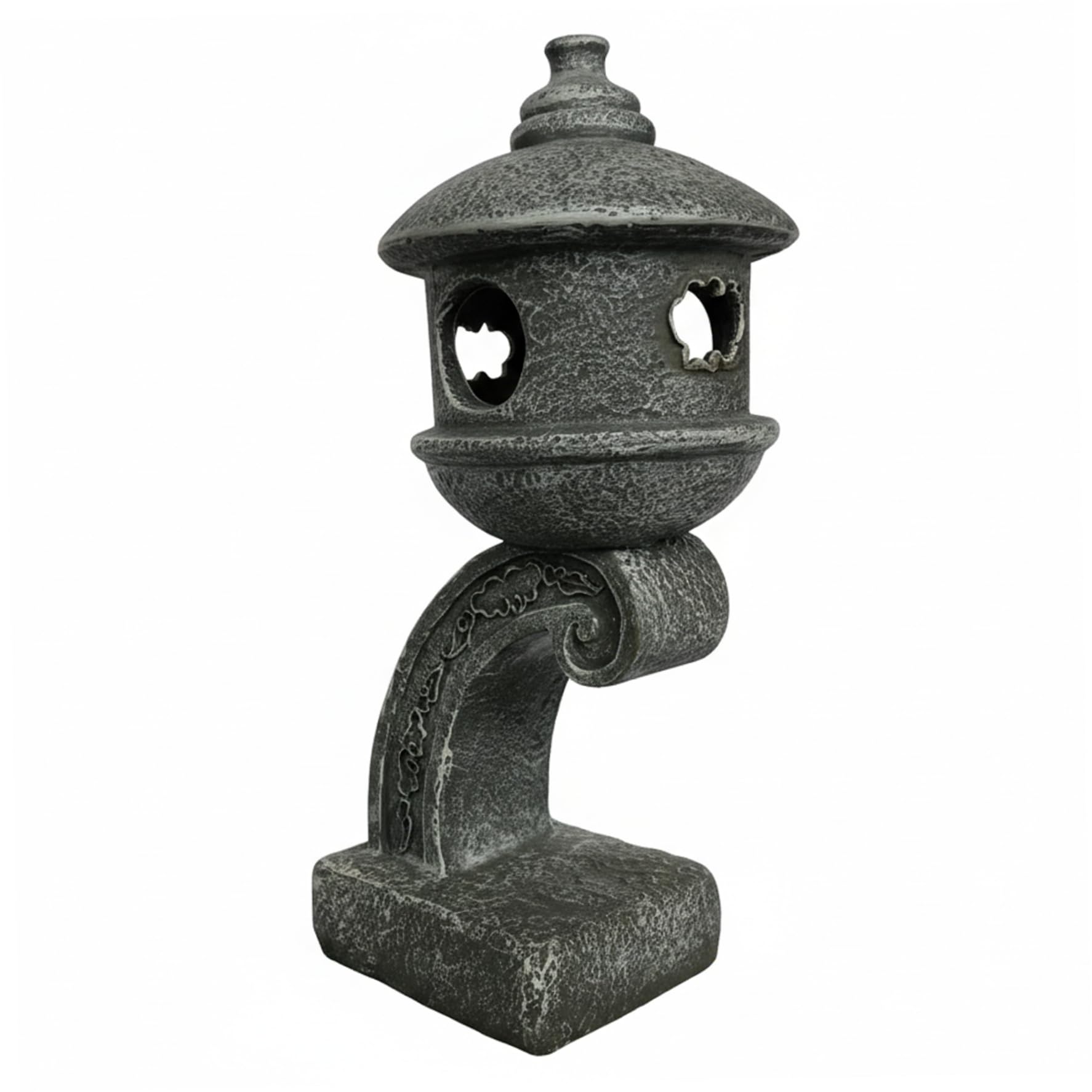 Ameble Pagoda Garden Statue - Japanese Garden Decor, Grey Resin Pagoda Statue for Outdoor Zen Atmosphere