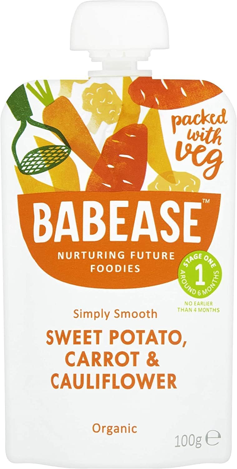 Babease Organic Sweet Potato, Carrot & Cauliflower - Stage One Baby Food, 100G