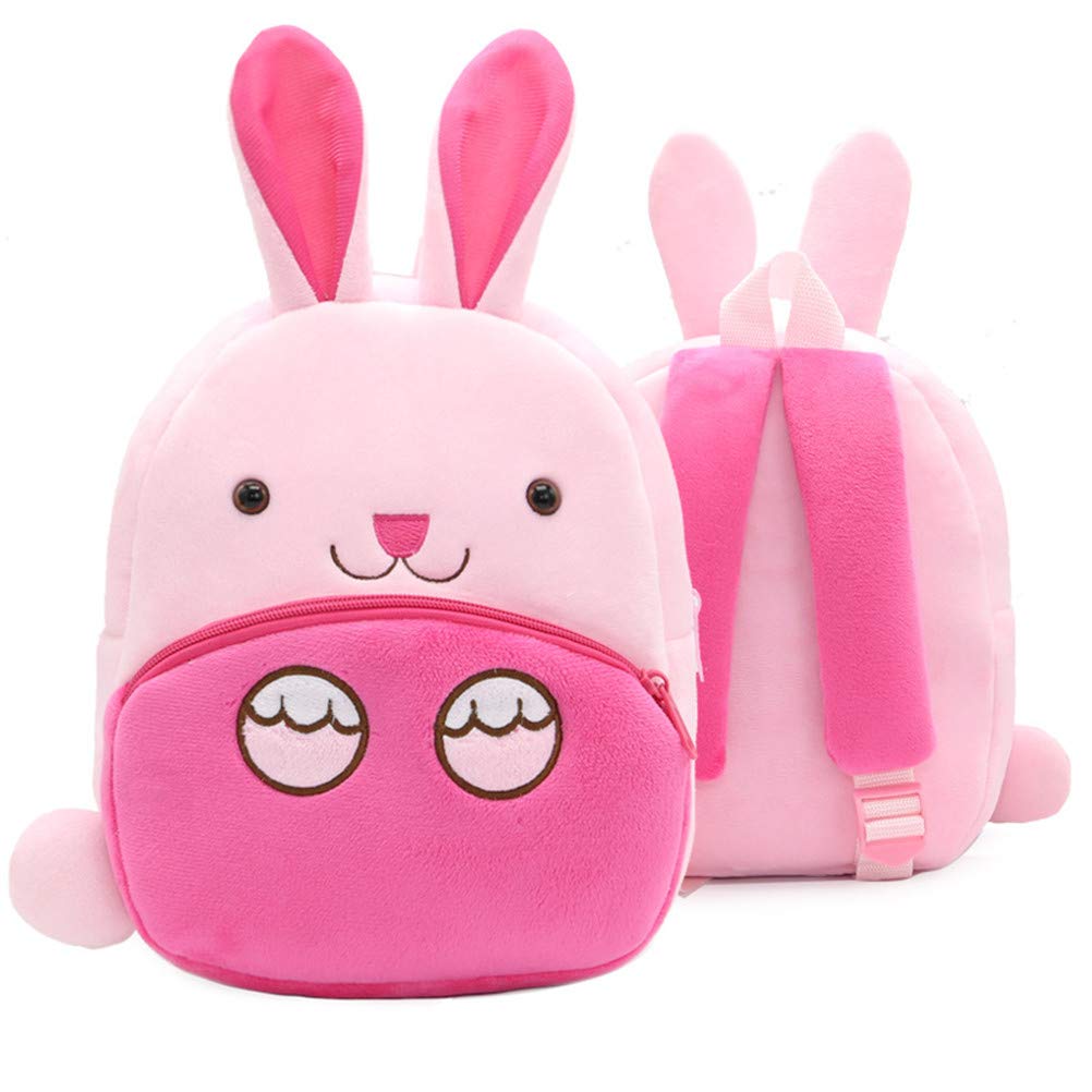 Cute Toddler Backpack,Cartoon Cute Animal Plush Backpack Toddler Mini School Bag for Kids Age 2-4 Years Old(Rabbit)
