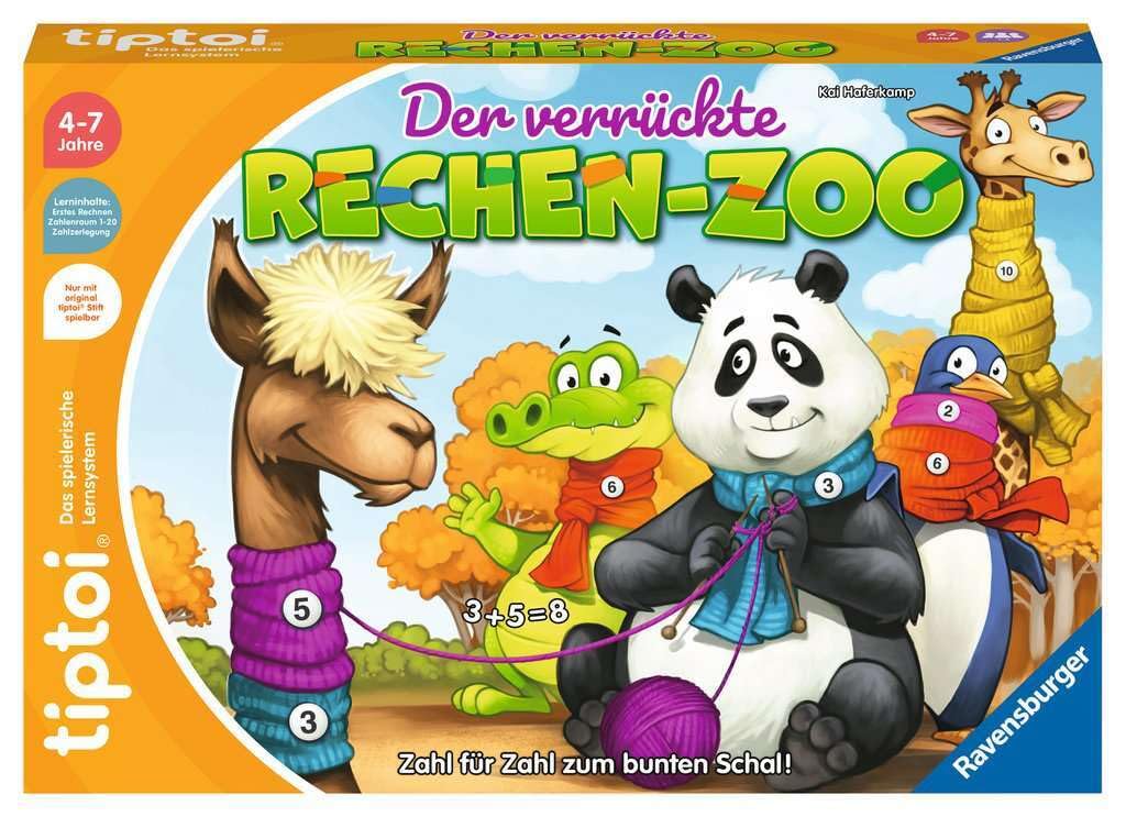 Ravensburger Tiptoi – Le Zoo De Calcul Fou – Jeu Éducatif Coopératif D'Addition Dès 4 Ans (1 à 4 Joueurs)