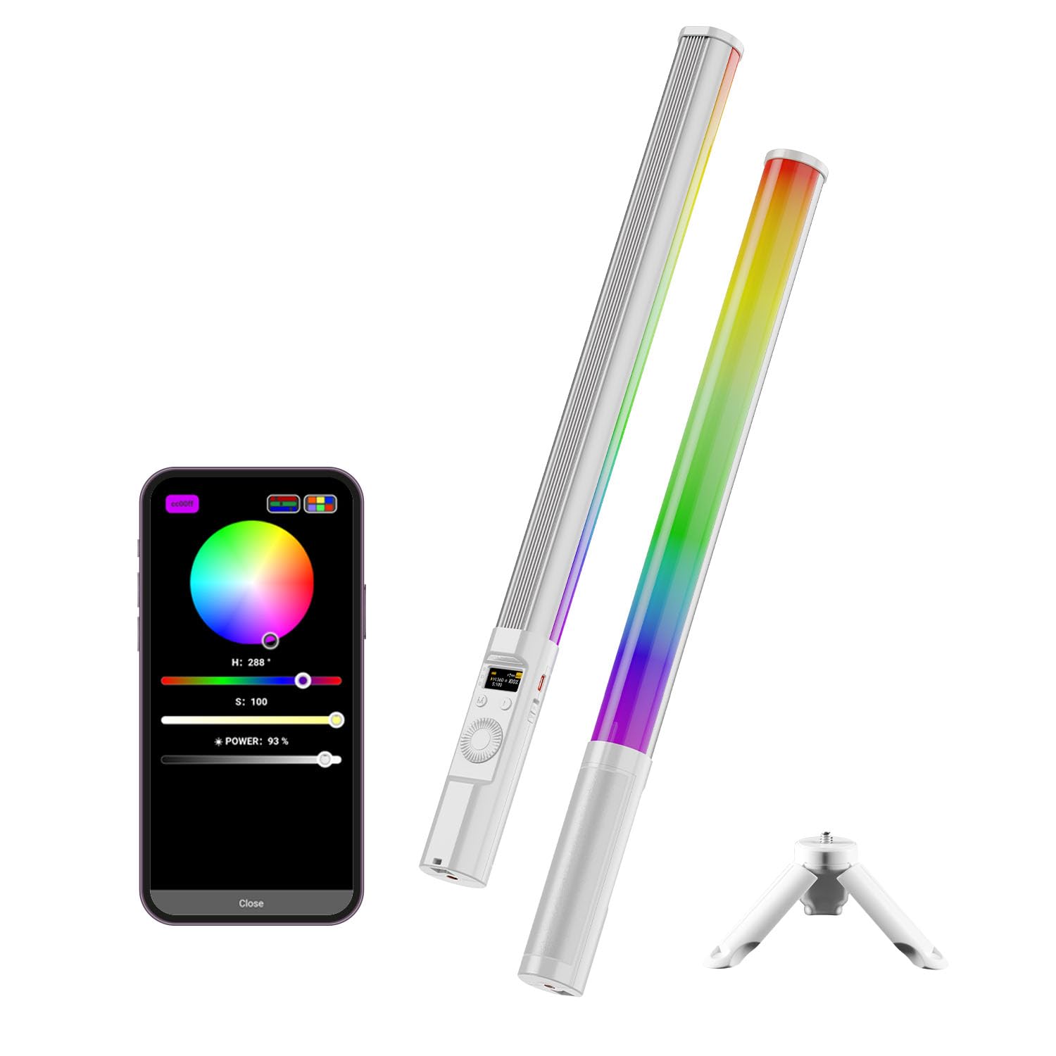 HIFFIN HF-225 RGB LED Stick Light with 10W Power, RGB CCT HSI Mode, 2500K-9900K Adjustable, 24 FX Effect, 2600mAh Battery, 1000LM Output Stick Light for Photography & Videography-picture-29