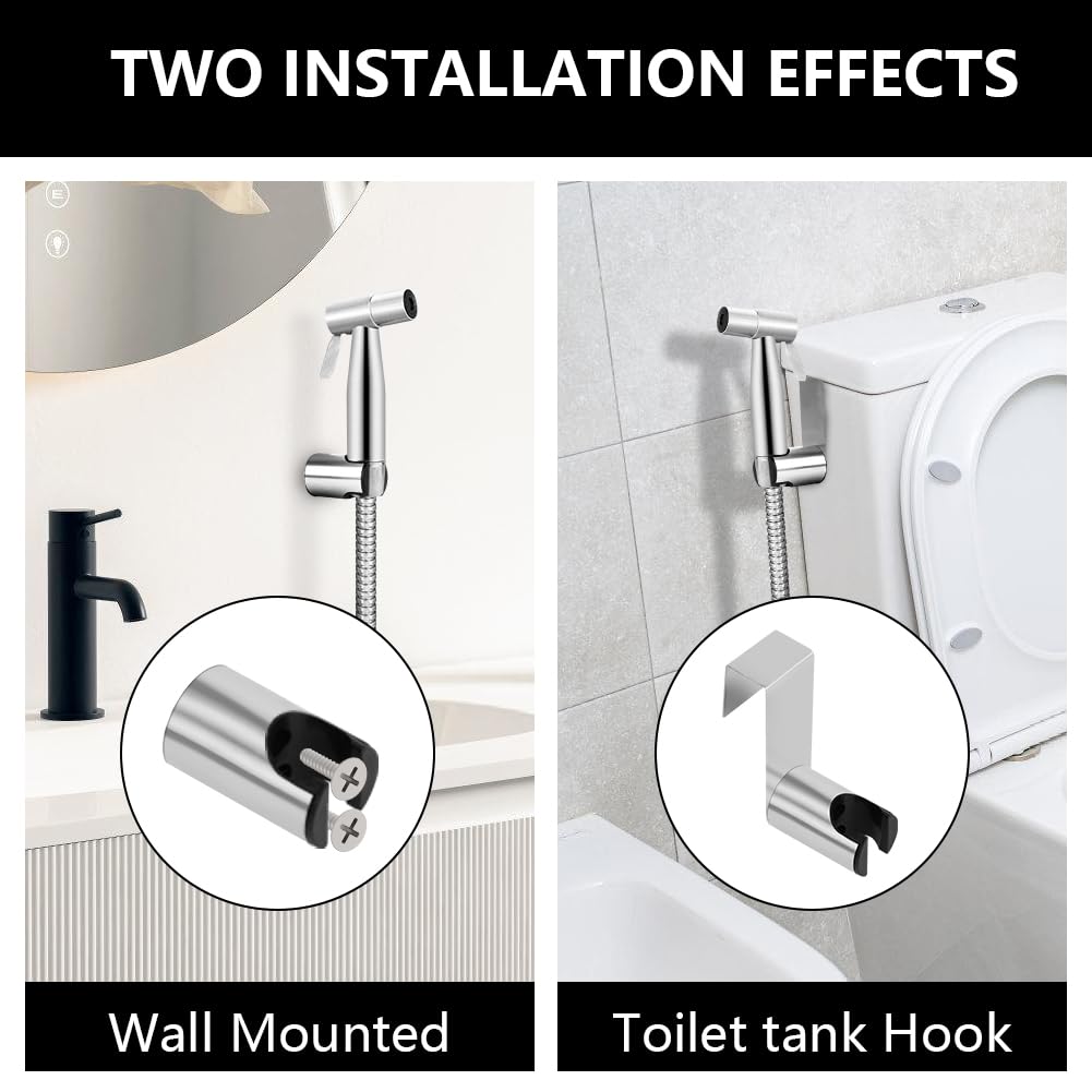 HOTUT Pulverizador para bidé de mano, Grifo para WC de Mano, Ducha Bidet Acero Inoxidable, Ducha Bidet para WC, Adecuado para Limpieza de Inodoros, Limpieza de Mascotas, Higiene Personal