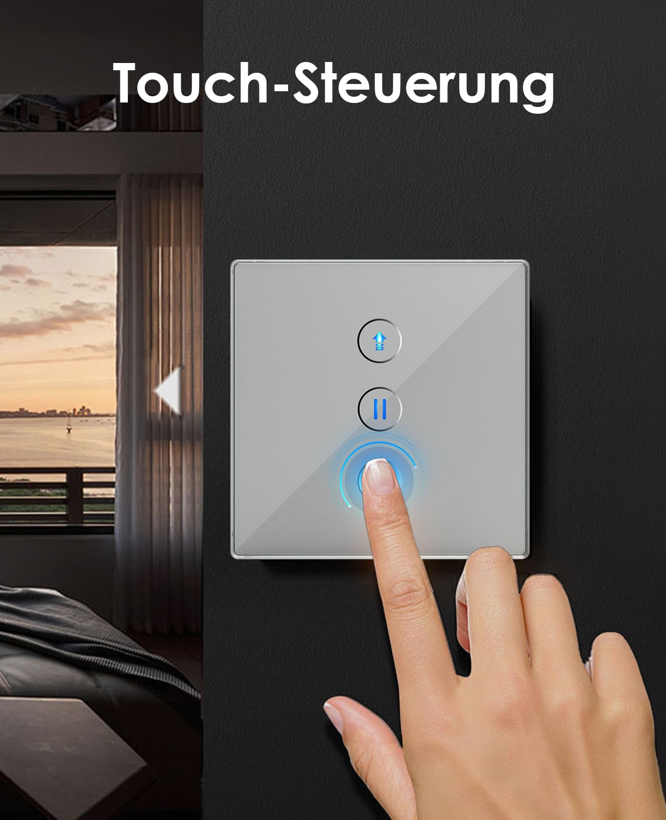 Wlan Rolladenschalter mit Prozentfunktion, Smart Rolladen Zeitschaltuhr Sprachsteuerung, Kompatibel mit Alexa/Google Home/Smart Life, Jalousien Rolladensteuerung Benötigt Nullleiter