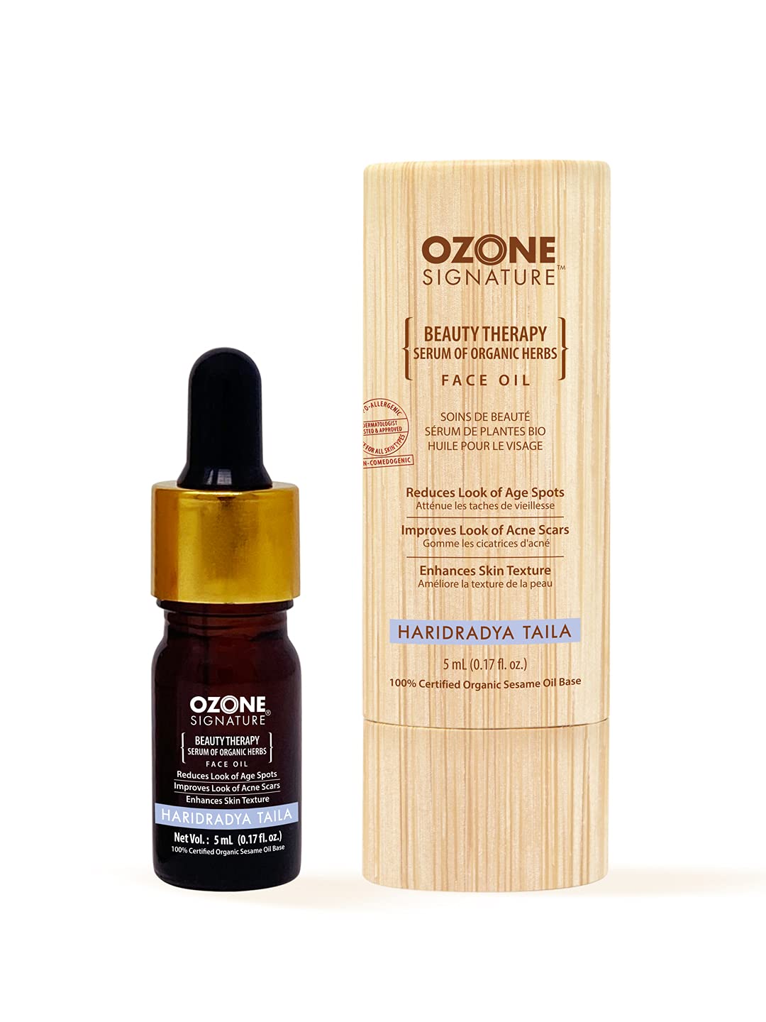 Ozone SignatureHaridradya Taila (5 Ml) | Face Serum for Men and Women to reduce Acne and Acne Scars, Dark Spots, Blackheads and Whiteheads
