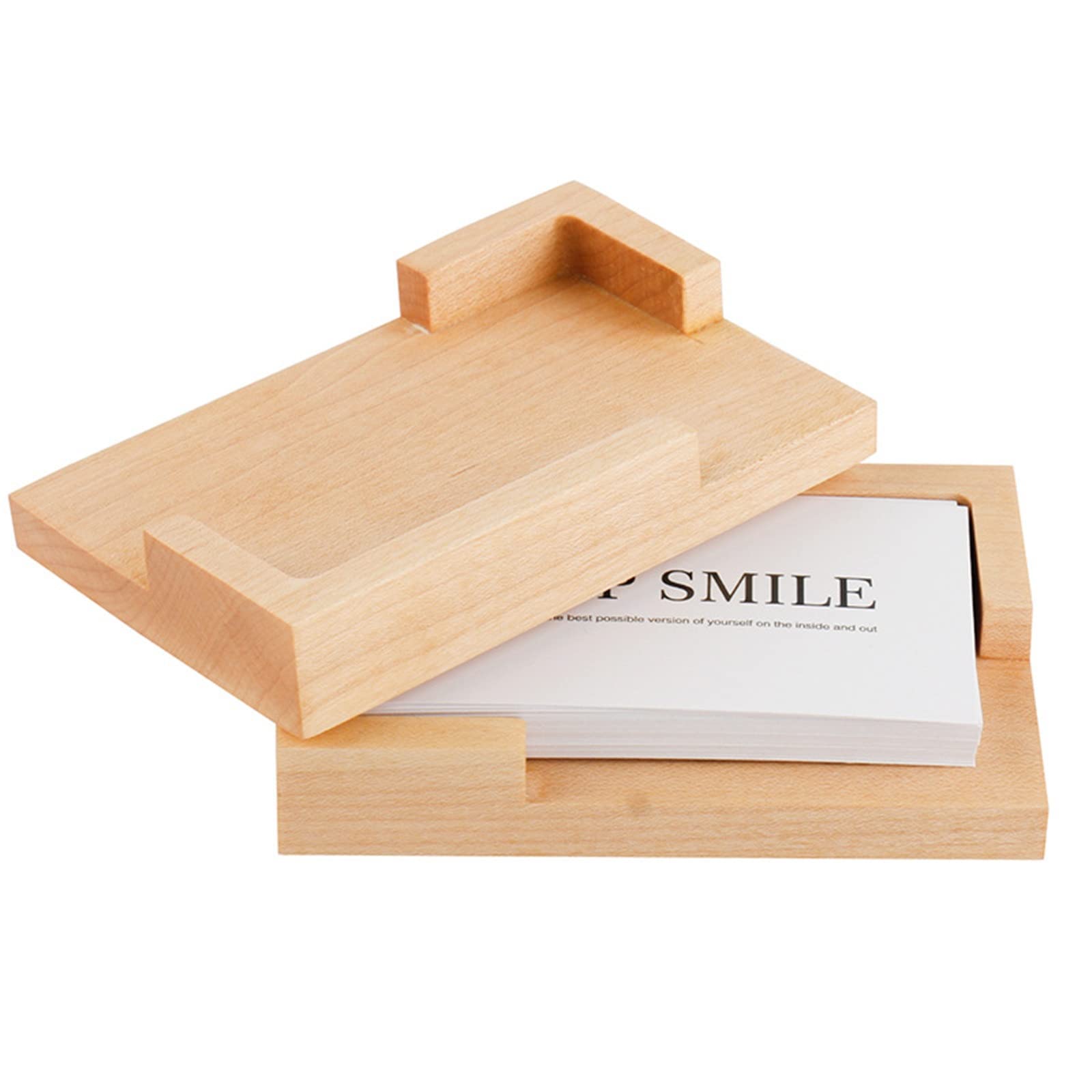 Wcxozerty Natural Business Card Holder Business Card Holder Professional Display Stand For Office Home(Natural)