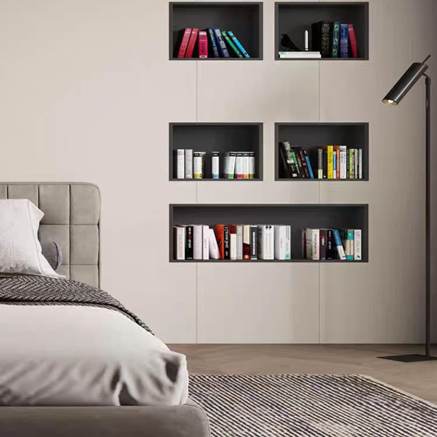 Mensola da incasso per doccia in acciaio inox, non necessita di piastrelle, rosa, 320 x 320 x 125 mm, ideale per ambienti umidi, bagno, rinnovamento e miglioramento della casa