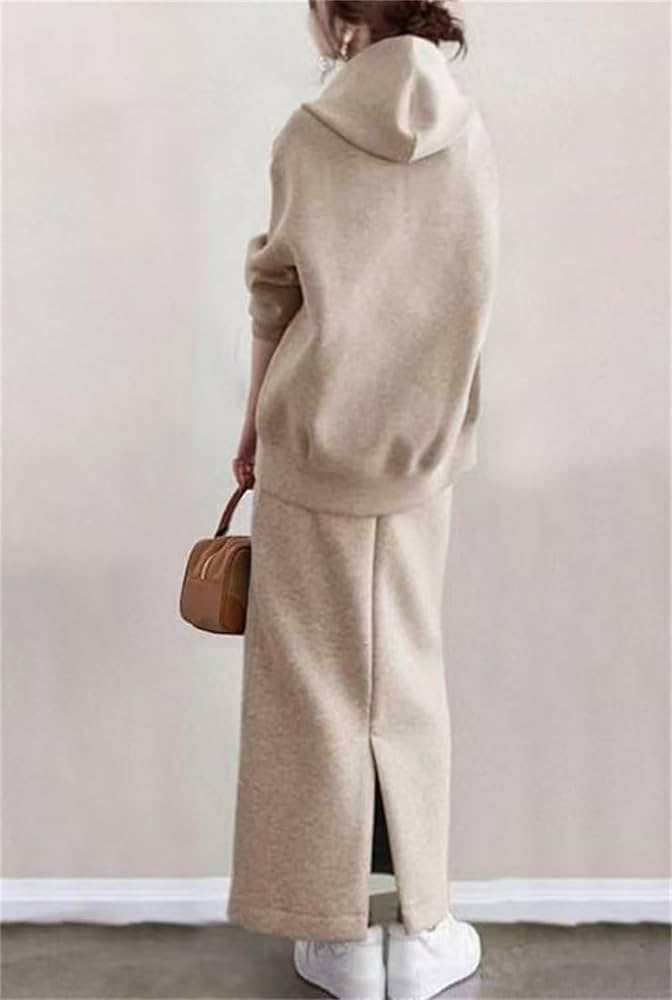 プライムニット　フード付きパーカー　タイトスカート　セットアップ　上下セット プライムニット フード付きパーカー タイトスカート