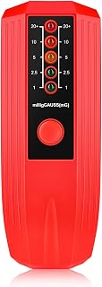 ZJchao Medidor EMF Detector de Radiación Electromagnético Portátil Detector de Campo Eléctrico Digital Tester Radioactivo (Carcasa roja y pegatina negra)
