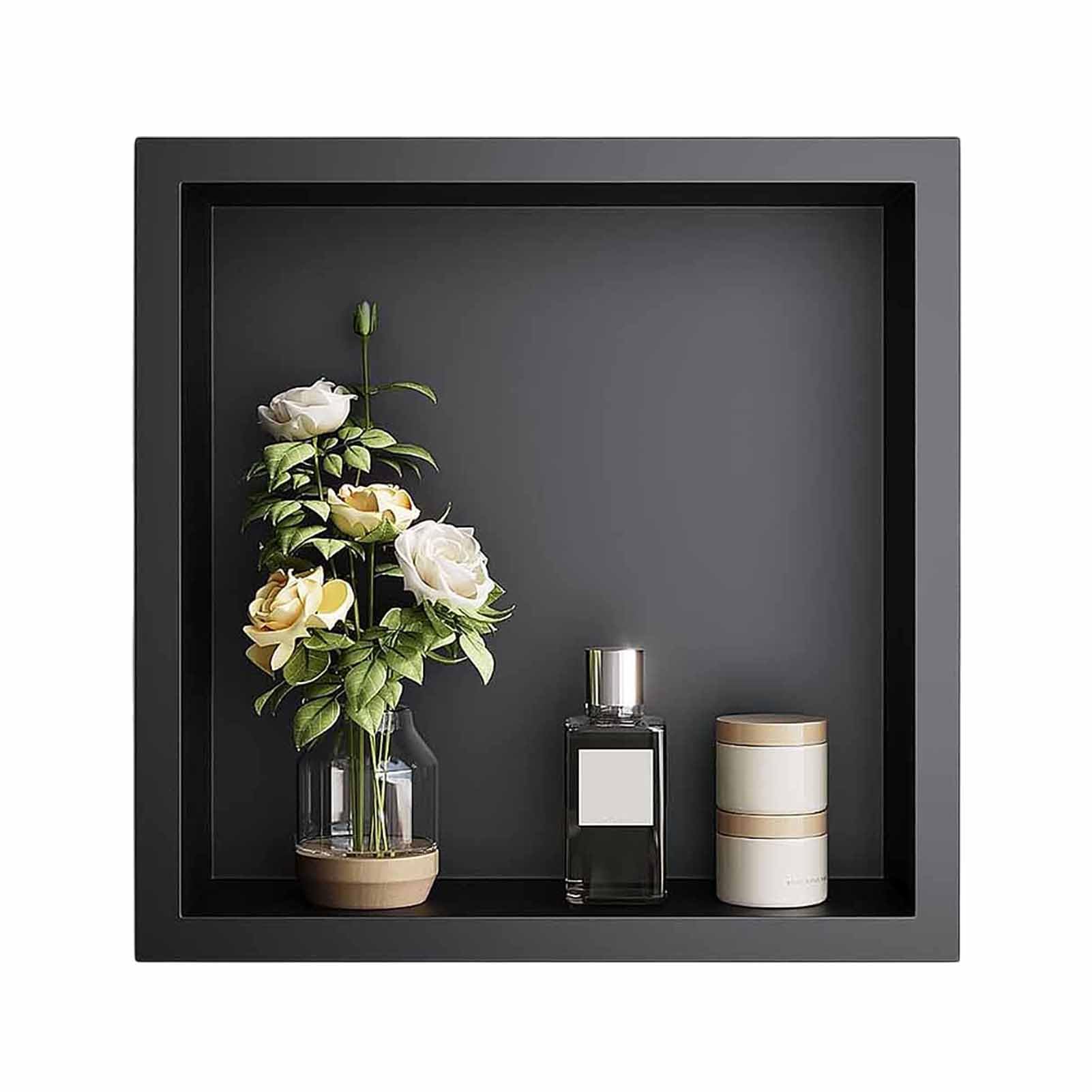 Niche de douche inox noir mat étagère encastrée luxe durable